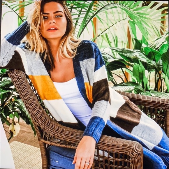 Sweaters - Striped cardigan sweater